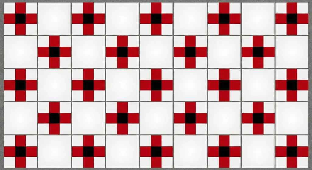 Scandinavian-Inspired Red, Black, and White Bedroom Quilts