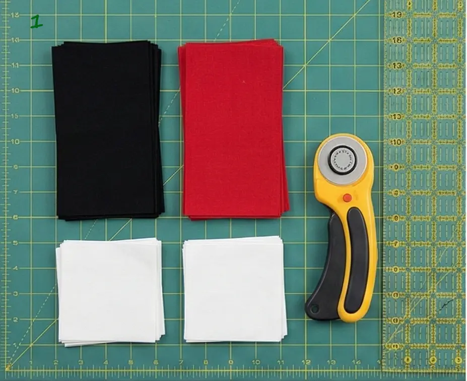 Scandinavian-Inspired Red, Black, and White Quilts for a Minimal Living Room