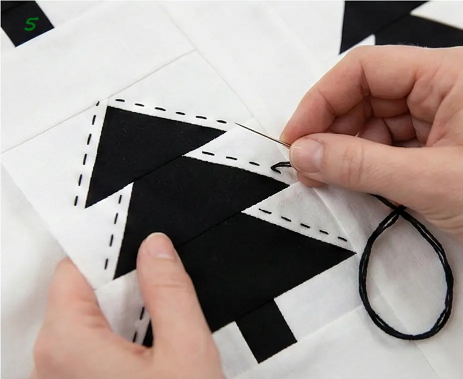 Scandinavian-Inspired Red, Black, and White Quilts for a Minimal Living Room