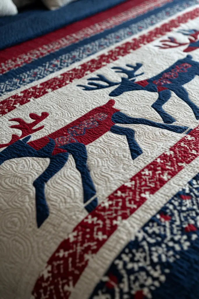 Scandinavian Sami-Inspired Reindeer Quilt Designs