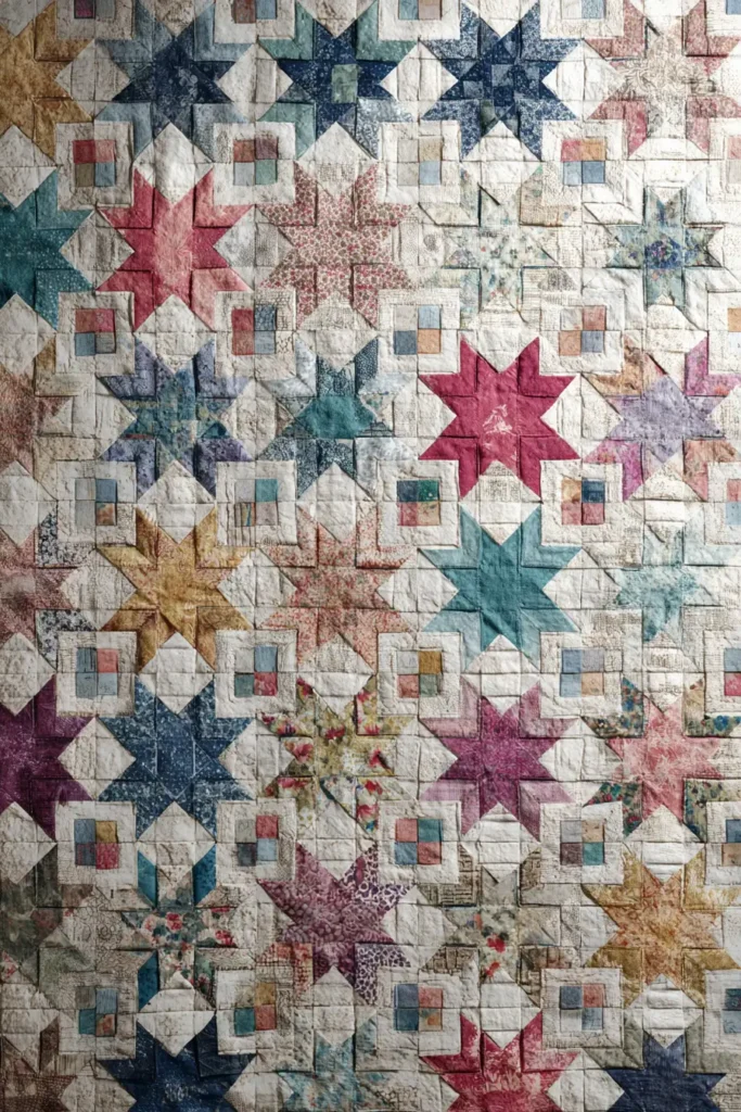 Scrappy Friendship Star Quilt Patterns for a Charming Guest Room