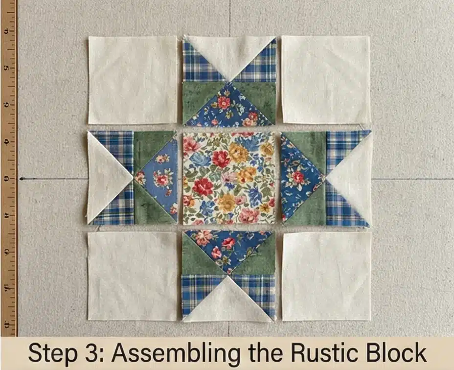 Scrappy Star Quilt Throws for Rustic Living Room Comfort