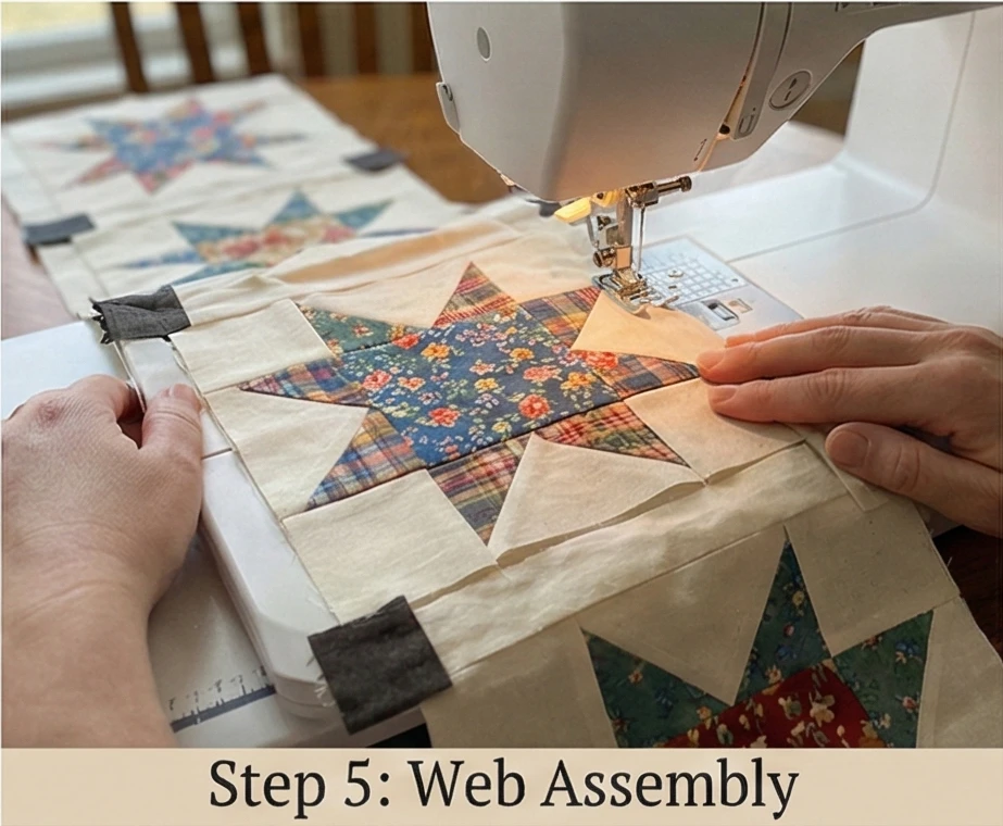 Scrappy Star Quilt Throws for Rustic Living Room Comfort