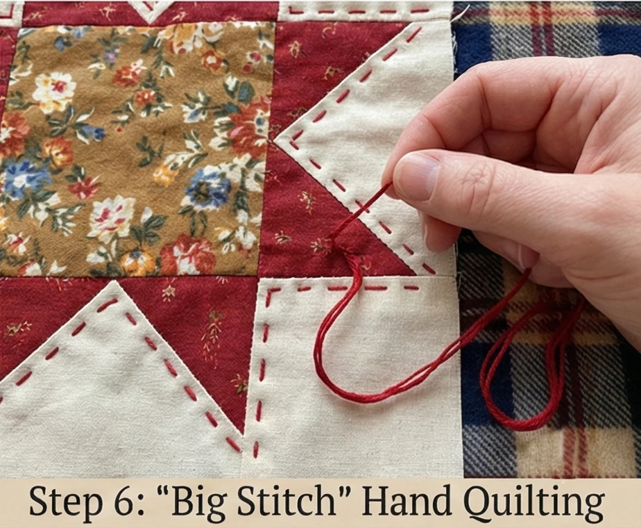 Scrappy Star Quilt Throws for Rustic Living Room Comfort