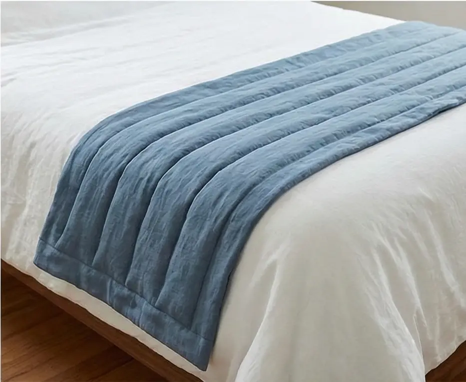 Simple Channel-Quilted Bed Runners for Serene Style