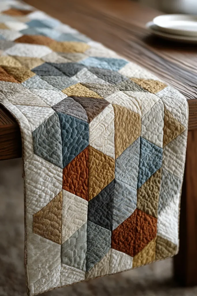 Simple Scandinavian Diamond Quilt for Dining Table Runners