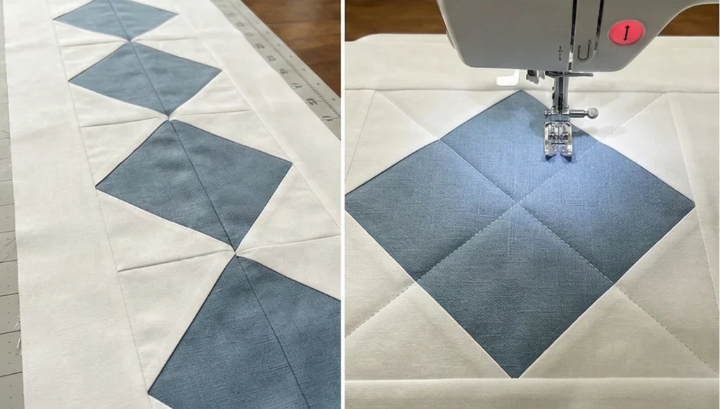 Simple Scandinavian Diamond Quilt for Dining Table Runners