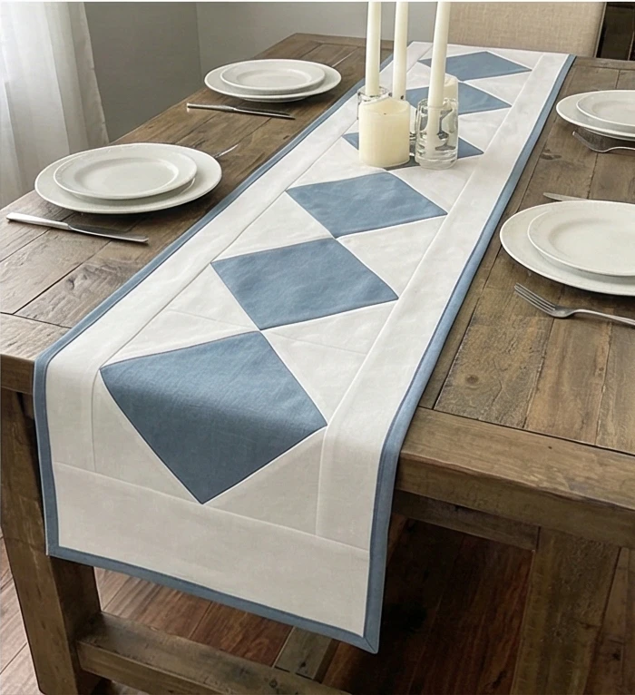 Simple Scandinavian Diamond Quilt for Dining Table Runners