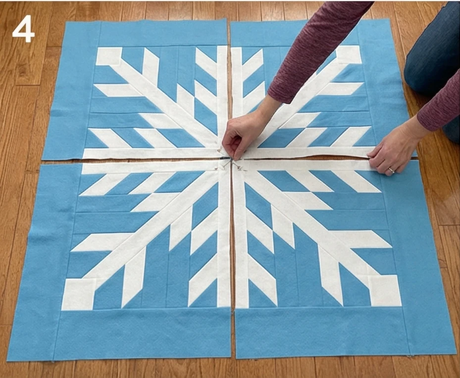 Snowflake Quilt Patterns with Warm Flannel Batting