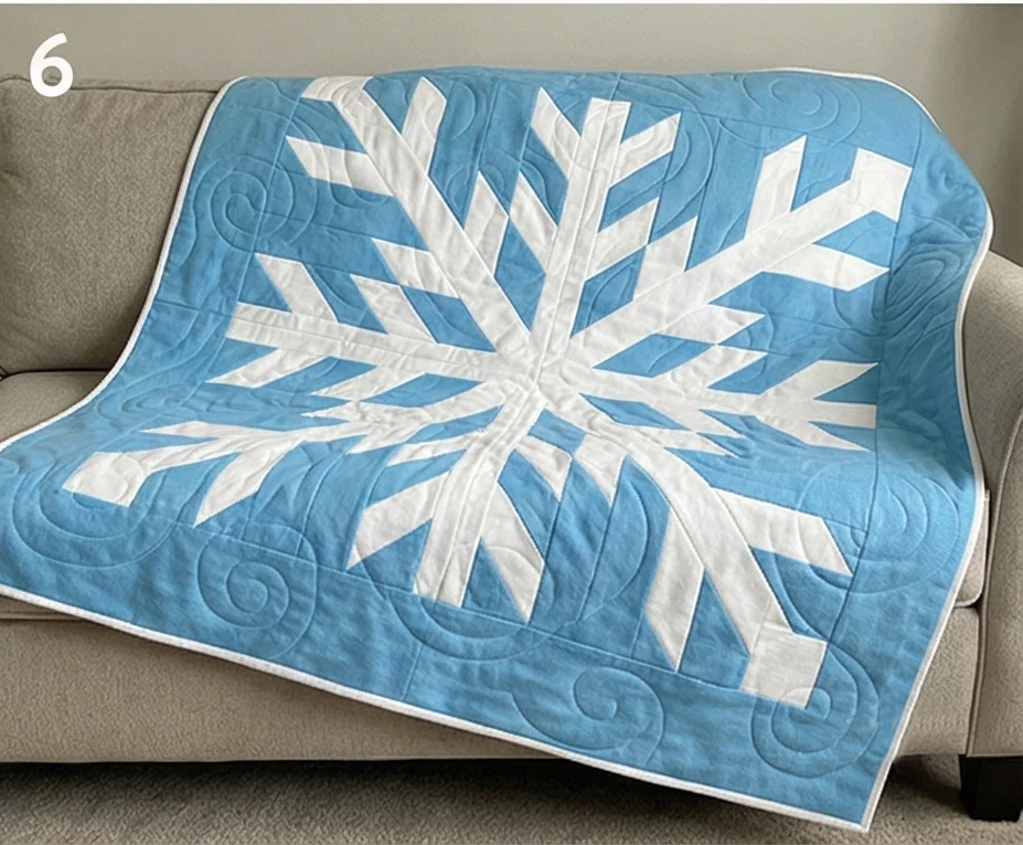 Snowflake Quilt Patterns with Warm Flannel Batting