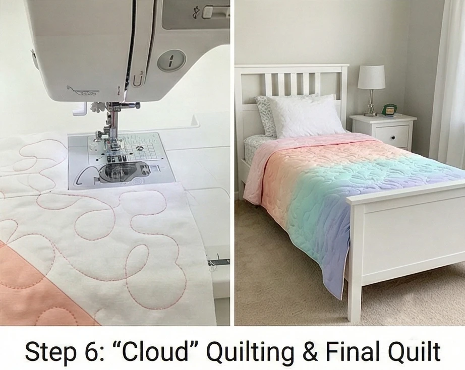 Soft Pastel Rainbow Quilt Pattern for Girls' Dreamy Bedrooms