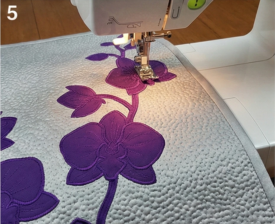 Sophisticated Orchid Hawaiian Quilt Table Runners
