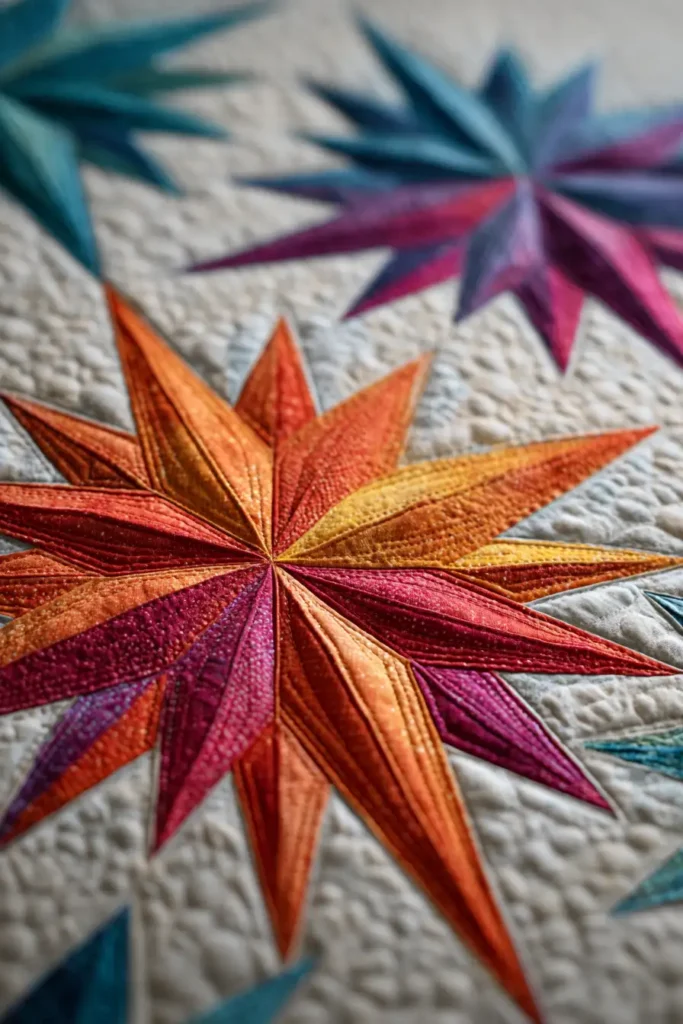 Starburst Quilt Patterns for Vibrant Armchair Covers