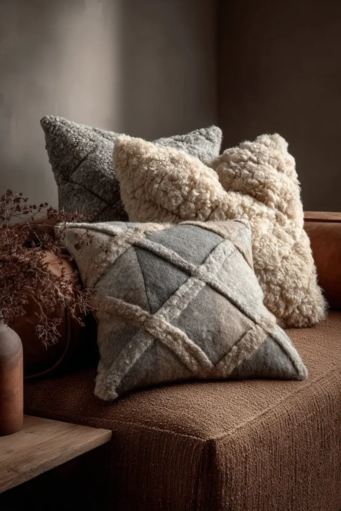 Textured Scandi-Style Quilted Pillow Covers for Living Rooms