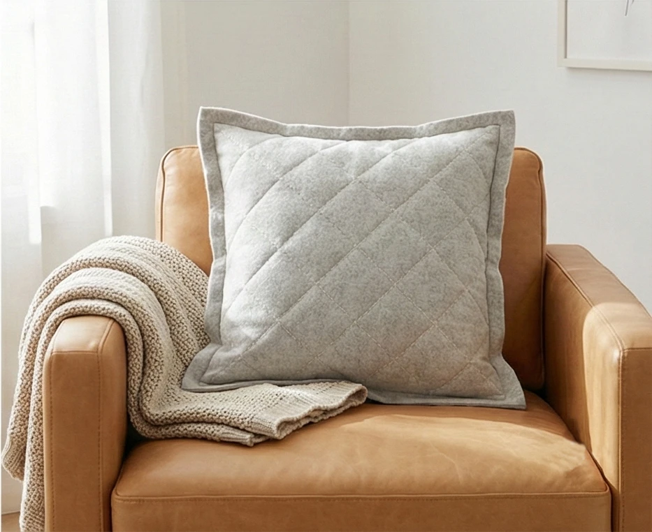 Textured Scandi-Style Quilted Pillow Covers for Living Rooms
