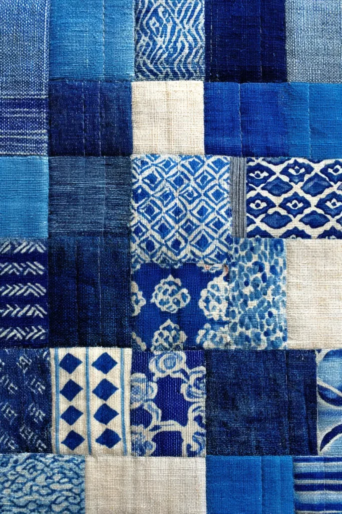 Traditional Sashiko Stitch Bed Covers for Zen Bedrooms