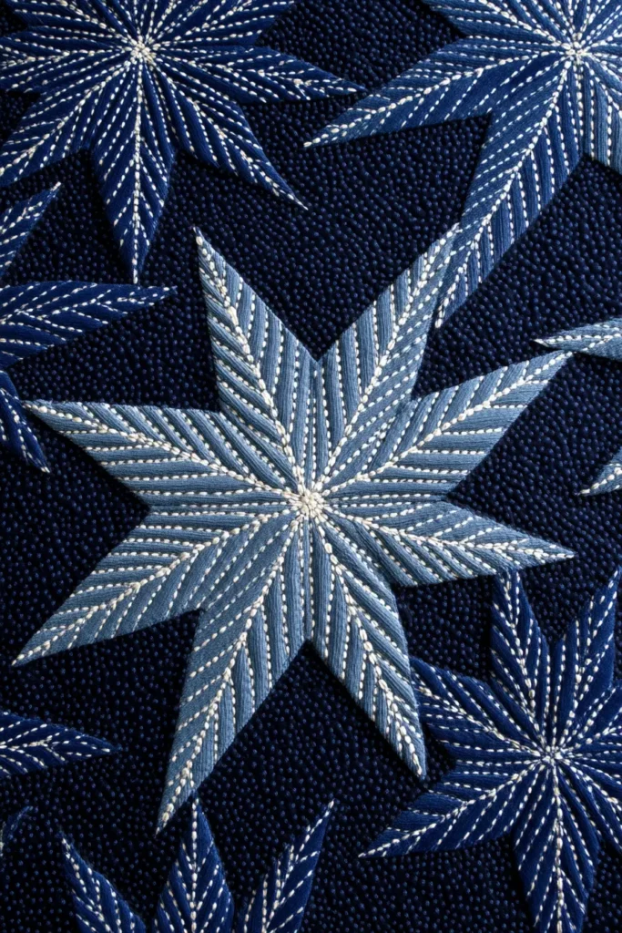 Traditional Sashiko Stitch Patterns for Zen Bed Covers and Throws