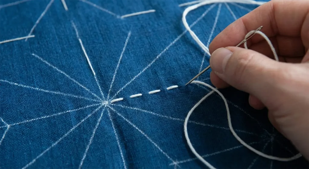 Traditional Sashiko Stitch Patterns for Zen Bed Covers and Throws