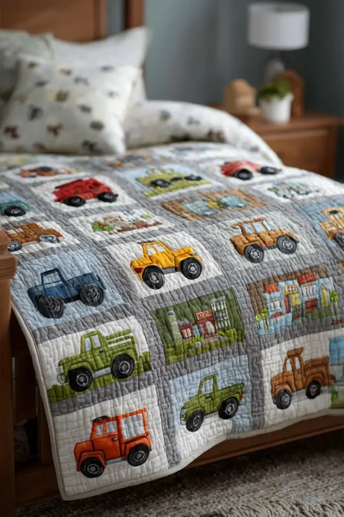 Transportation Quilt Designs Trucks, Trains, and Planes