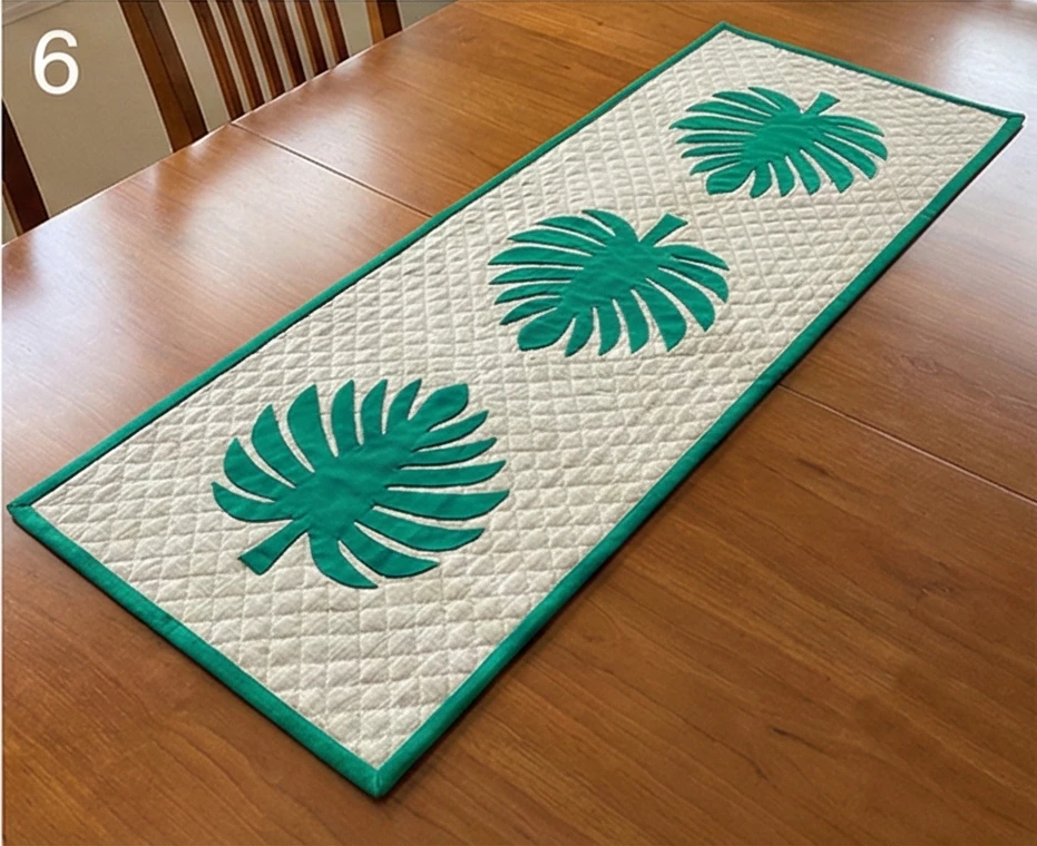 Tropical Palm Leaf Hawaiian Quilt Ideas for Table Runners
