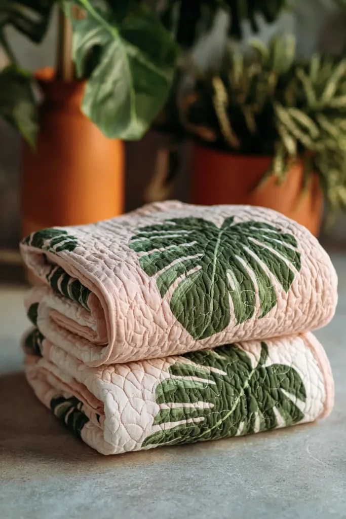 Tropical Palm Quilt Patterns for Comfortable Girls' Bed Covers