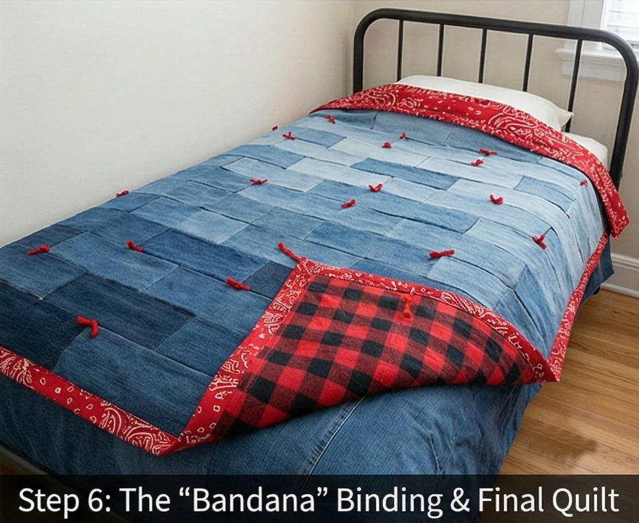 Upcycled Blue Jean Denim Quilt Patterns for Durable Boys' Bedding