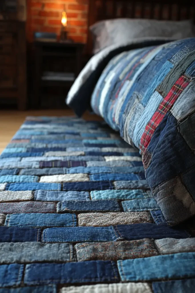 Upcycled Blue Jean Denim Quilt Patterns for Durable Boys' Bedding