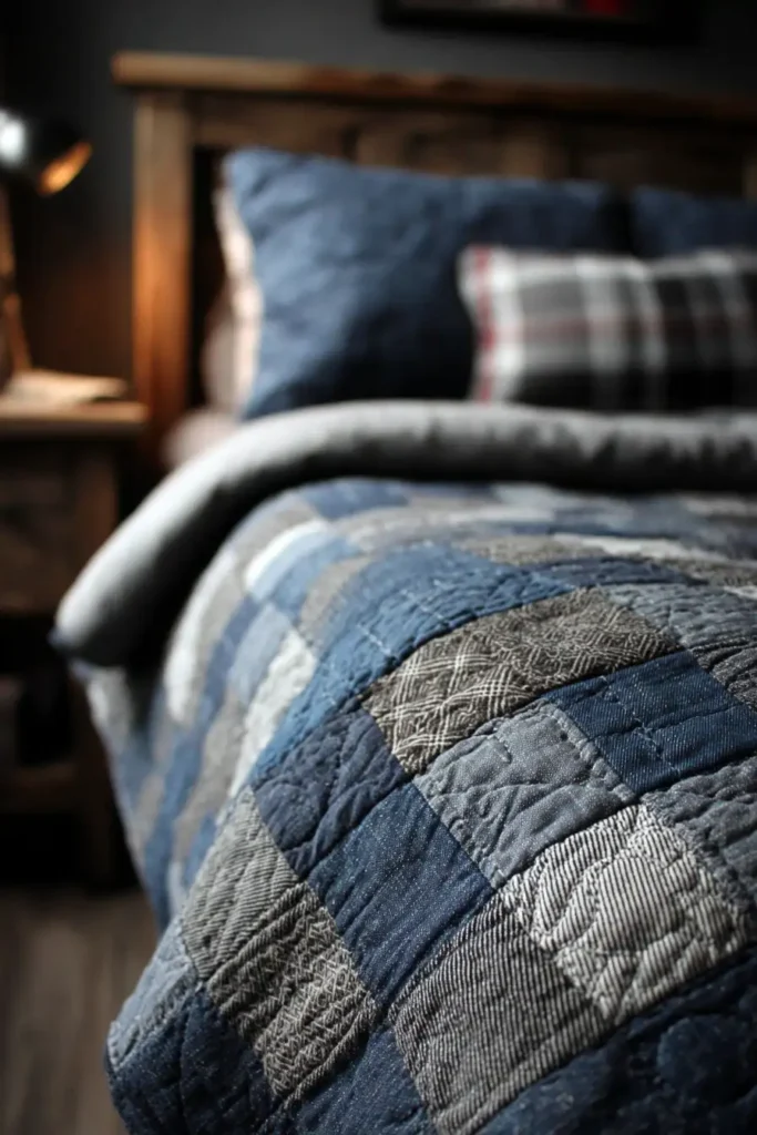 Upcycled Blue Jean Denim Quilt Patterns for Durable Boys' Bedding