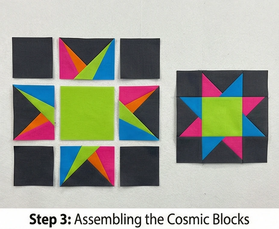 Vibrant Scrappy Star Bed Runners for a Pop of Color