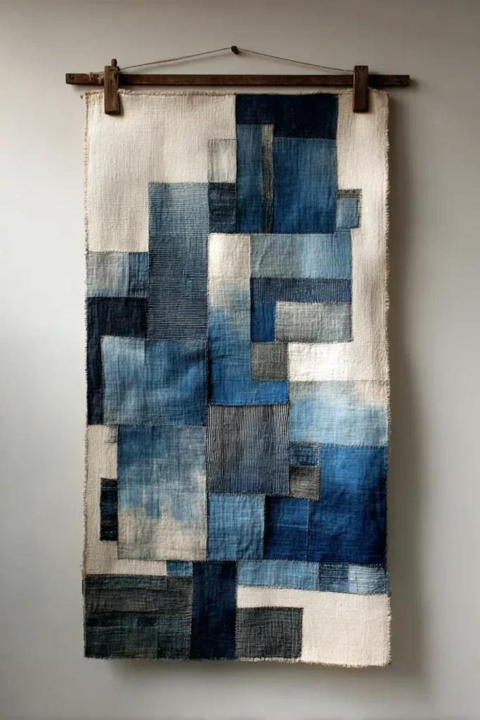Wabi-Sabi Boro Patchwork Wall Hangings