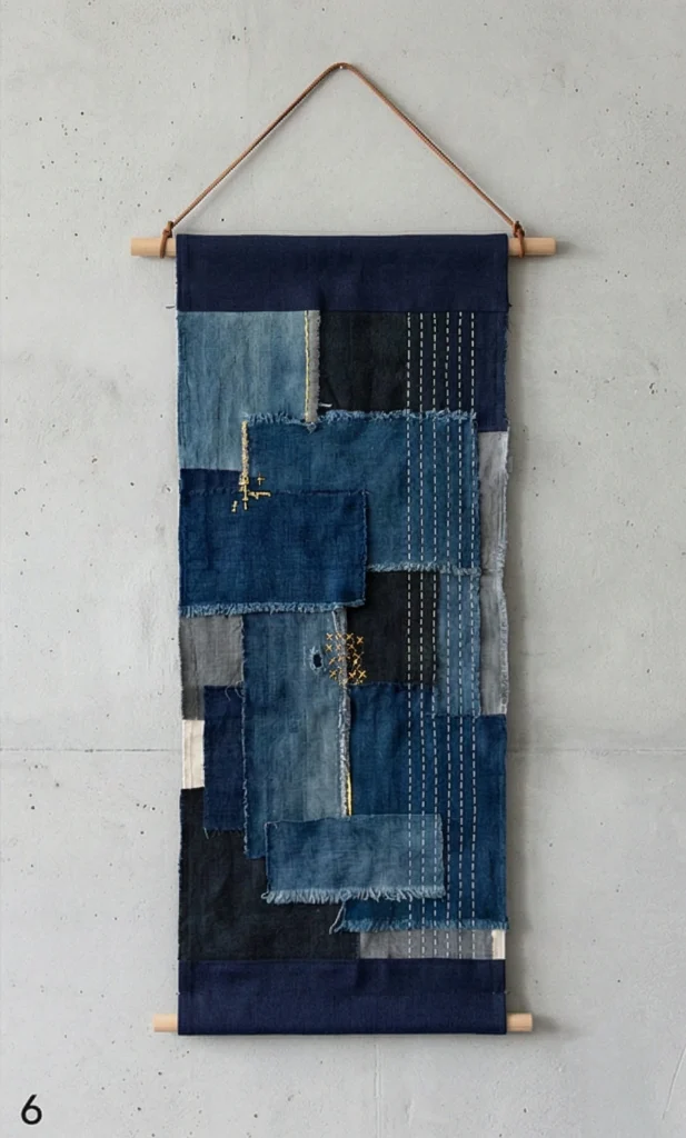 Wabi-Sabi Boro Patchwork Wall Hangings