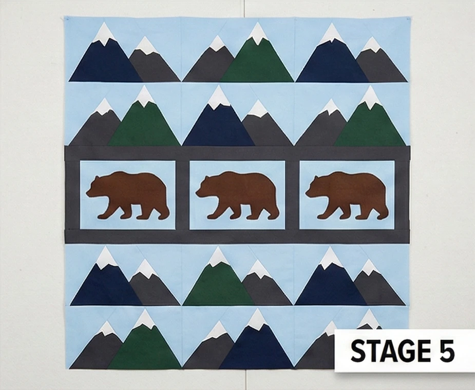 Woodland Bear and Mountain Quilt Themes for Nature Lovers