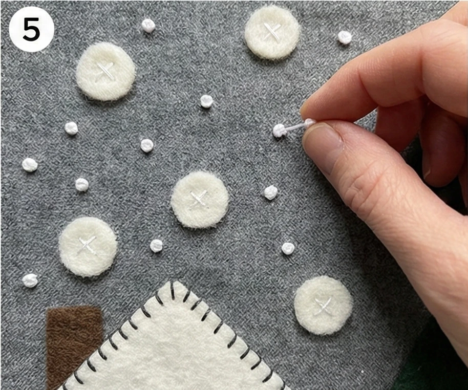 Wool Appliqué Folk Art Quilts with Winter-Inspired Scenes