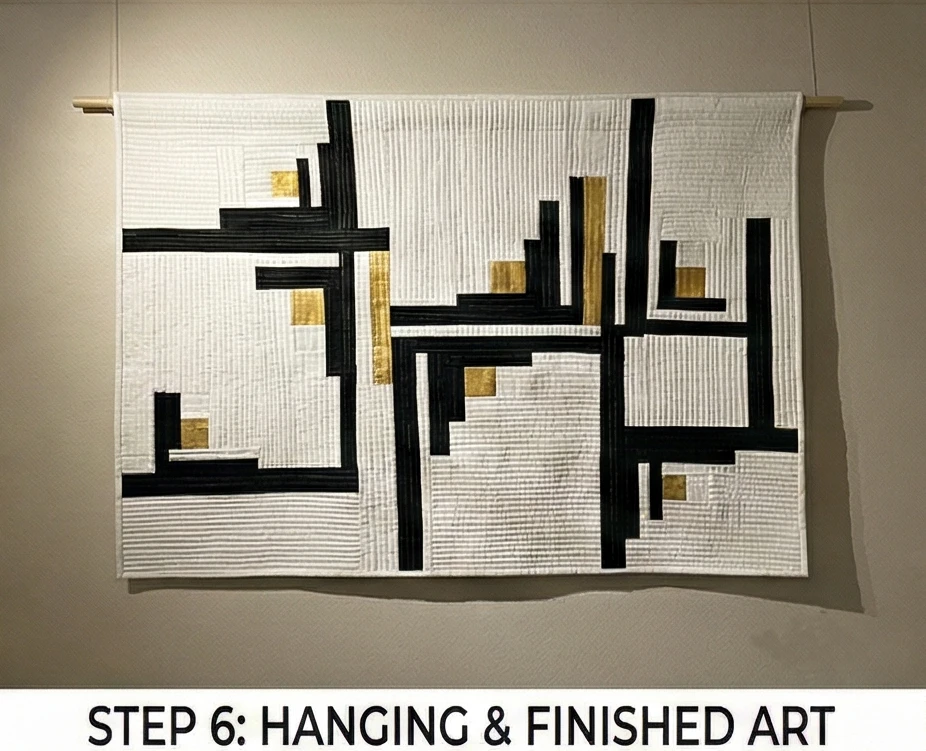 Abstract Log Cabin Quilt Pattern for Artistic Wall Hangings