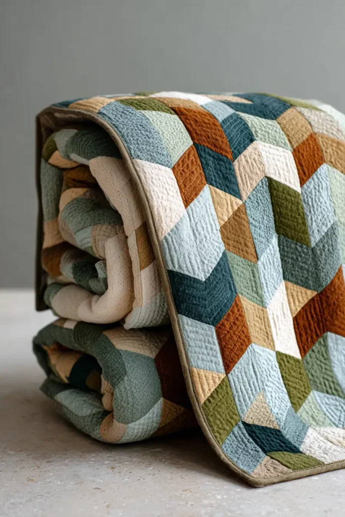 Architectural Graphic Quilt Throws for Stylish Living Rooms