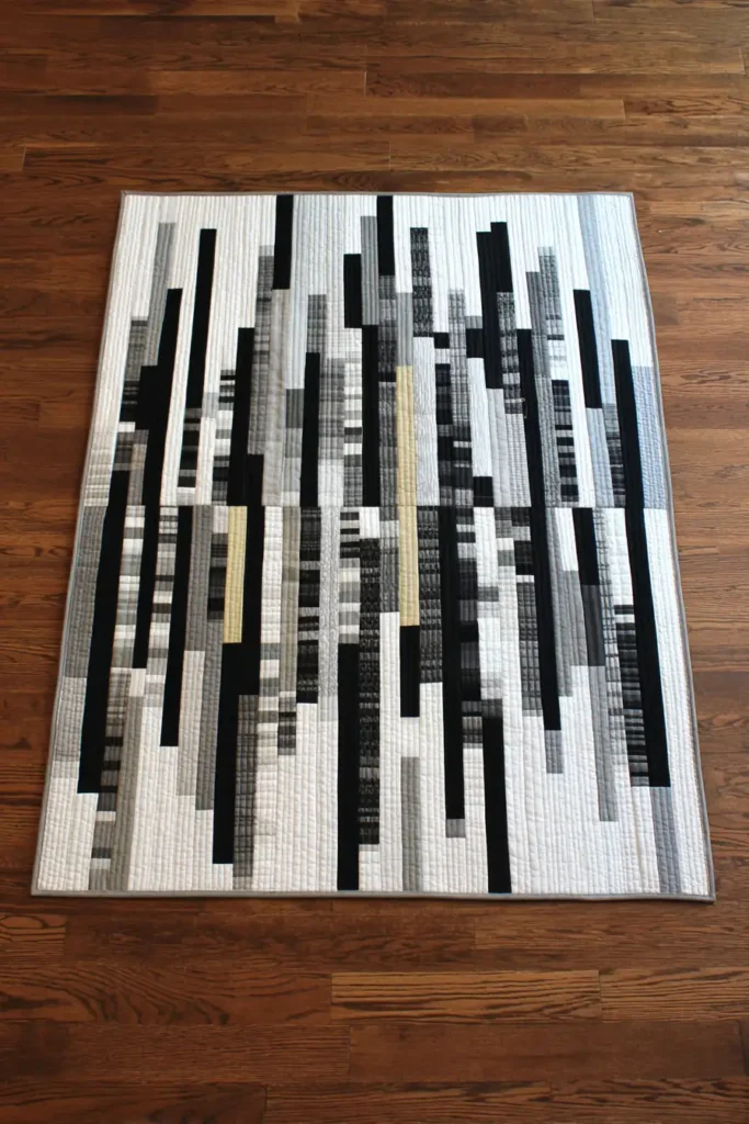 Asymmetrical Strip Quilt Designs for Unique Table Toppers