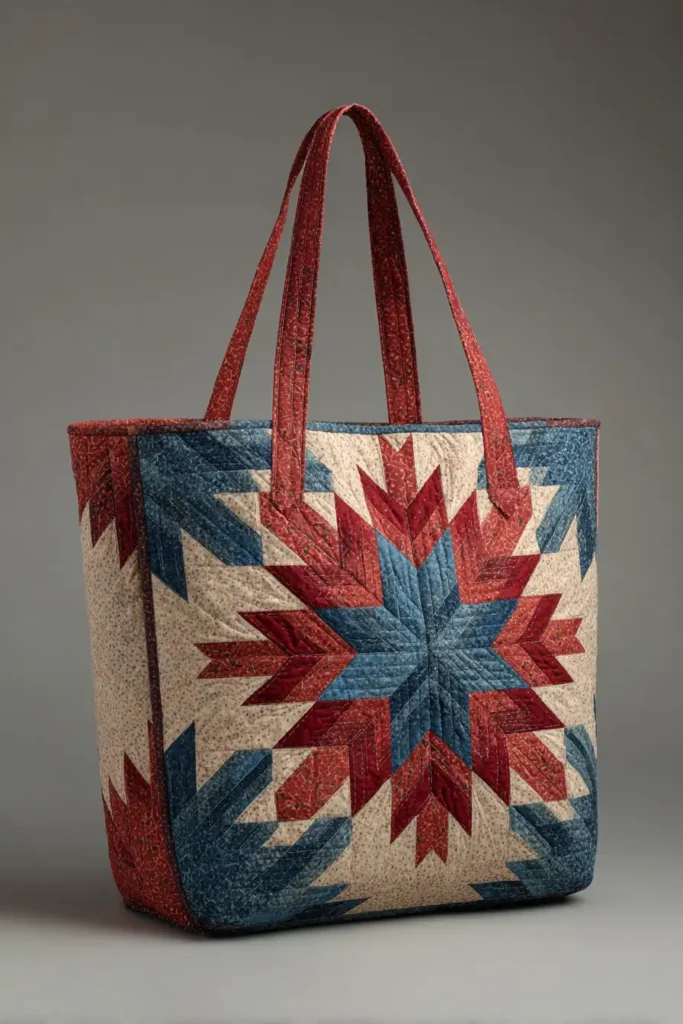 Chic Lakota Star Quilt Pattern Tote Bags for Everyday Elegance