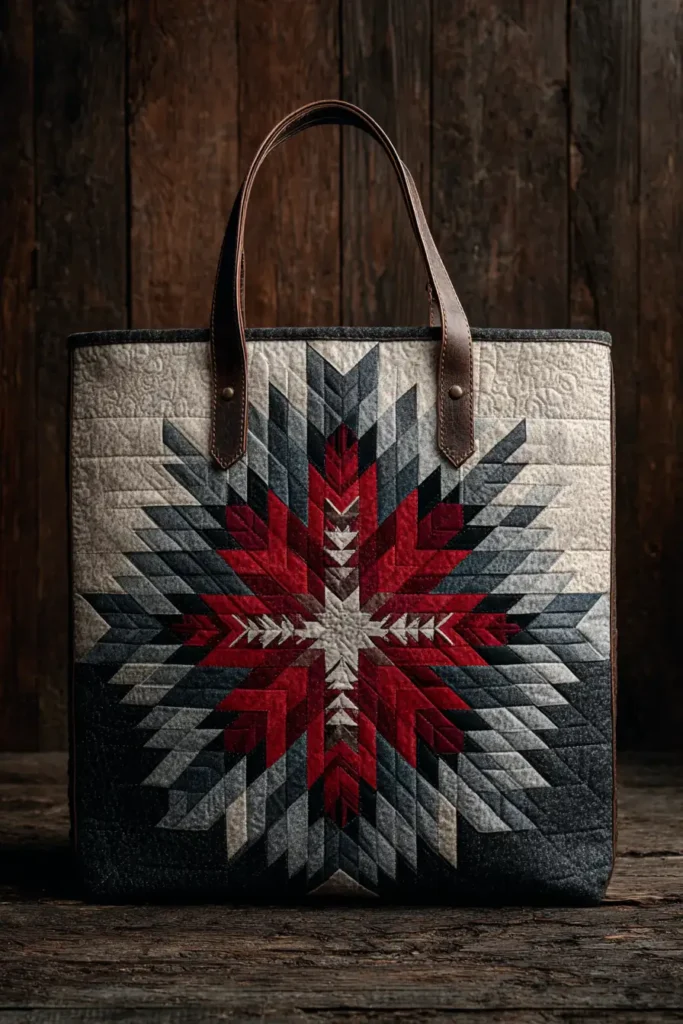 Chic Lakota Star Quilt Pattern Tote Bags for Everyday Elegance