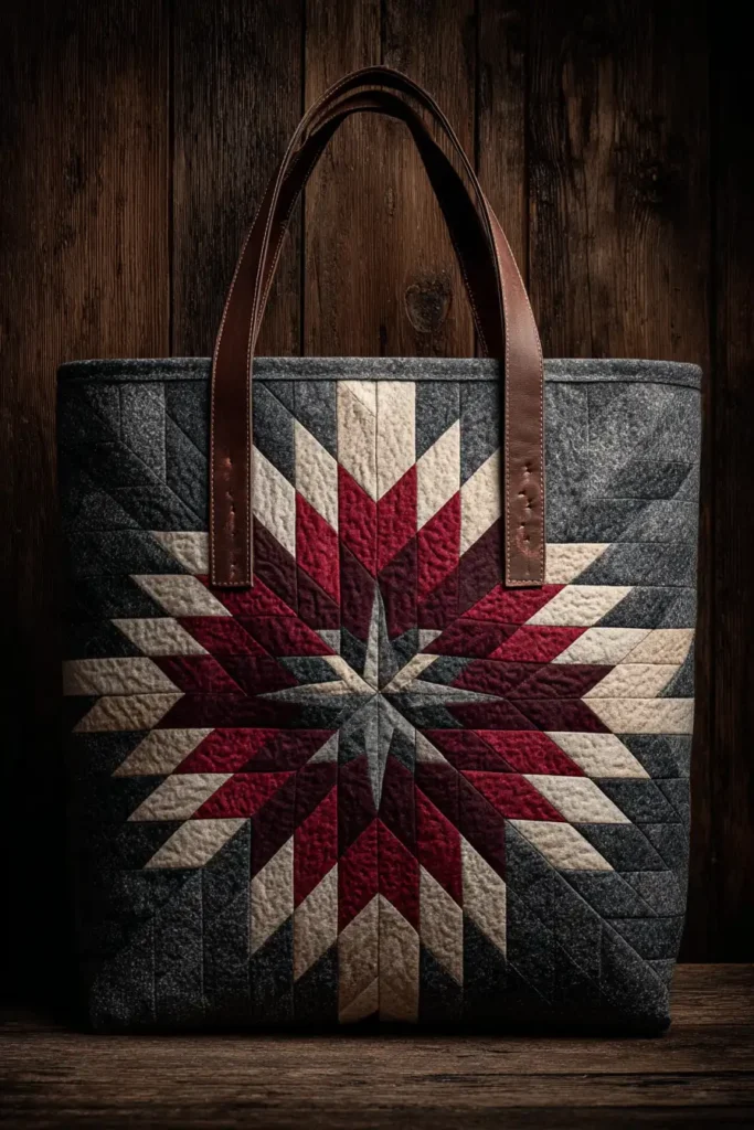 Chic Lakota Star Quilt Pattern Tote Bags for Everyday Elegance