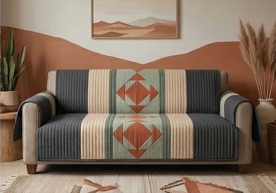 Chic Navajo Quilt Pattern Sofa Covers for Stylish Living Rooms