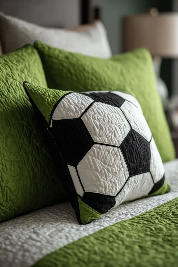 Comfortable Soccer Star Quilt Patterns for Pillow Covers