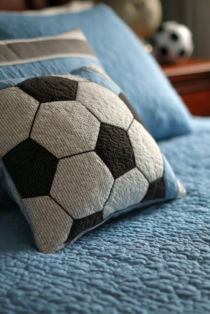Comfortable Soccer Star Quilt Patterns for Pillow Covers
