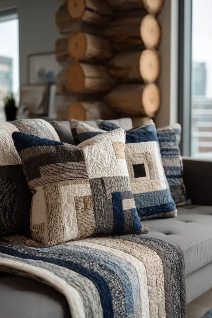 Contemporary Log Cabin Variations for Modern Sofas