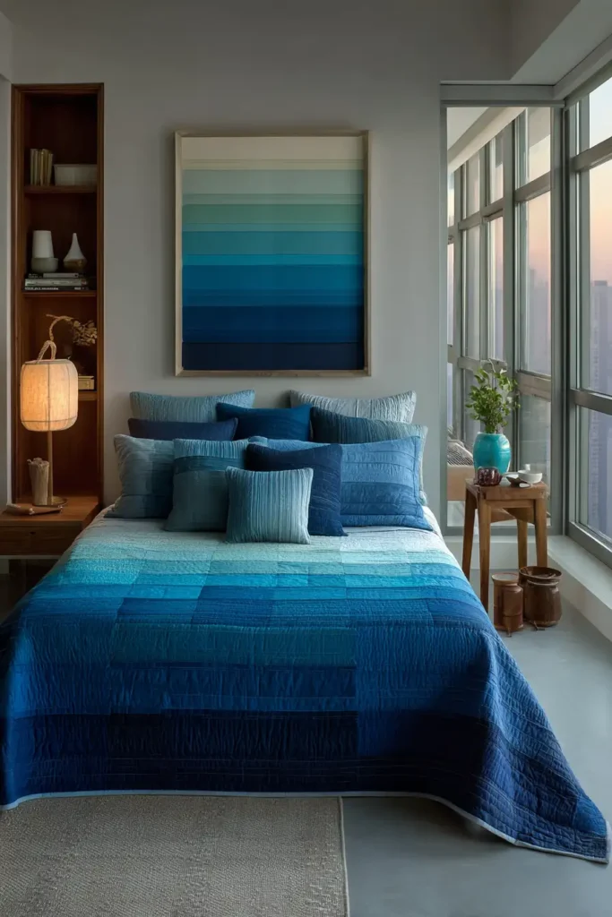 Contemporary Ombre Gradient Bed Quilt Designs