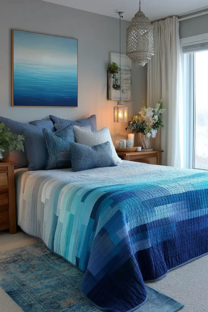 Contemporary Ombre Gradient Bed Quilt Designs