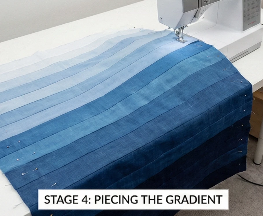 Contemporary Ombre Gradient Bed Quilt Designs