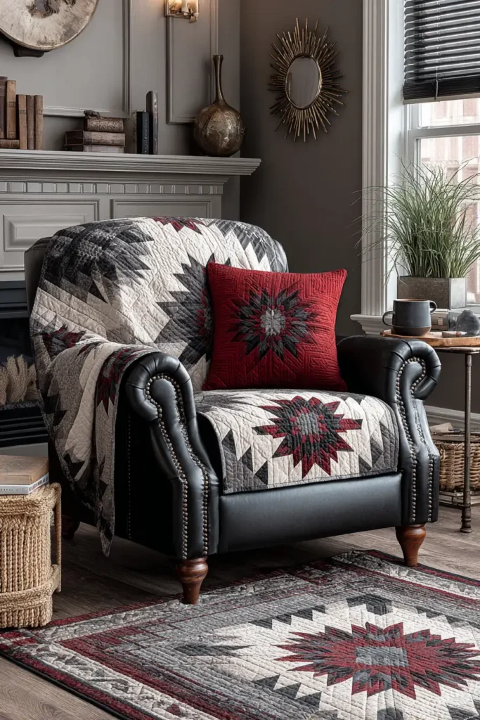 Cozy Lakota Star Lap Quilts for Relaxing Reading Nooks