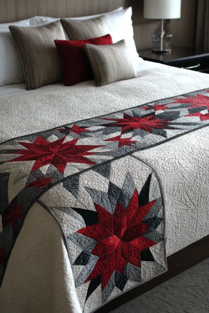 Cozy Lakota Star Quilted Bed Runners for Layered Bedding Elegance