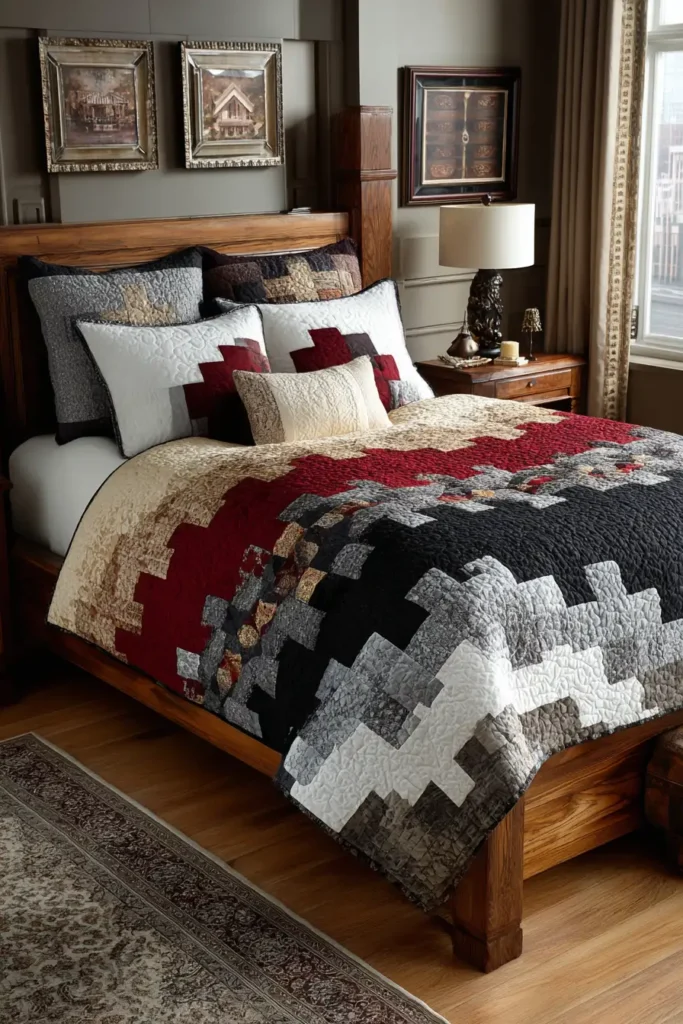 Cozy Log Cabin Jelly Roll Quilts for Inviting Guest Rooms
