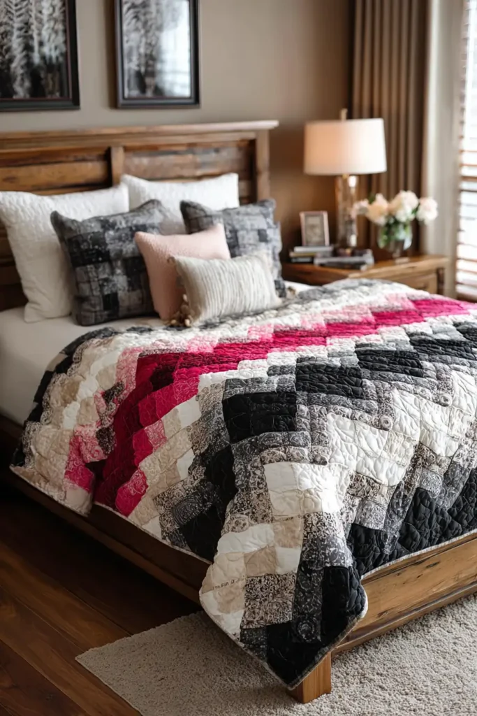 Cozy Log Cabin Jelly Roll Quilts for Inviting Guest Rooms